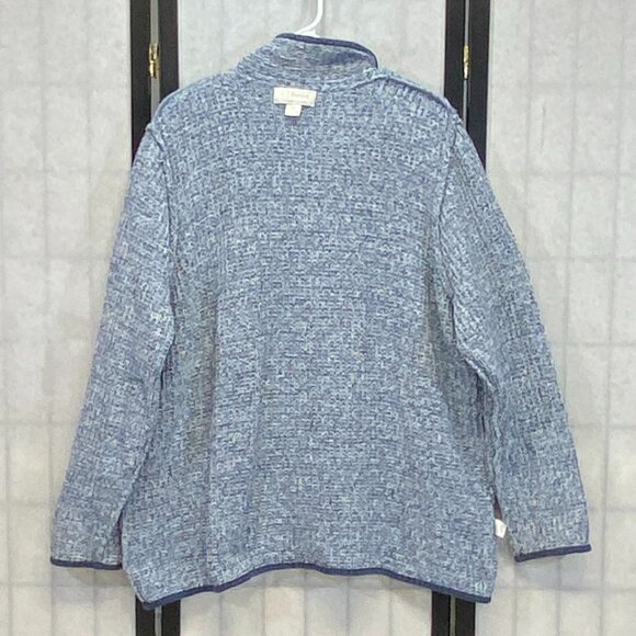 C.J. Banks Blue Zip Front Cardigan Sweater Woven Knit Long Sleeve Cozy Layer 3X - Picture 6 of 12